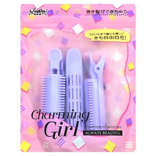 Fashina 飛詩娜 太空梭蓬蓬髮捲夾, 捲髮適用 造型多變 頭髮蓬鬆有型, 粉色、紫色隨機, 1包