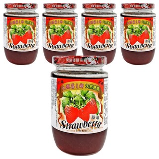 大倫食品 大湖莓之鄉 草莓醬 台灣製造 天然原味, 450g, 5罐