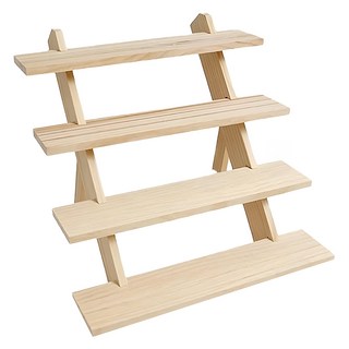 實木階梯式展示架 戒指耳環卡片化妝品陳列, 原木色, 1個