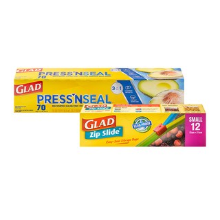 GLAD Pressn Seal 魔術保鮮膜+夾鏈保鮮袋組, 1套, 12個