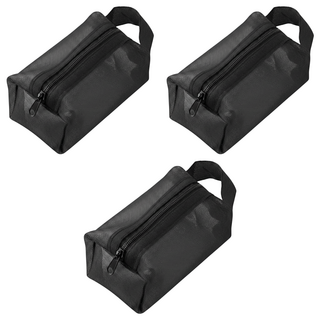 網紗萬用收納小包 140g 3入, 黑色, 3組