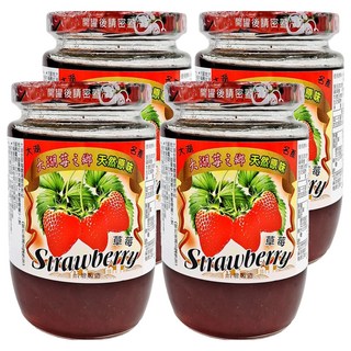 大倫食品 大湖莓之鄉 草莓醬 台灣製造 天然原味, 450g, 4罐
