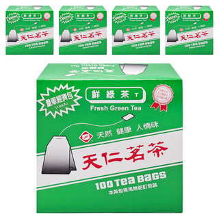 天仁茗茶 鮮綠茶經濟包 天然健康人情味, 2g, 100包, 5盒