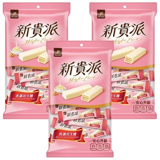 77 新貴派 香濃花生白巧克力夾心酥 酥脆多層夾心 小條包裝, 118g, 3袋