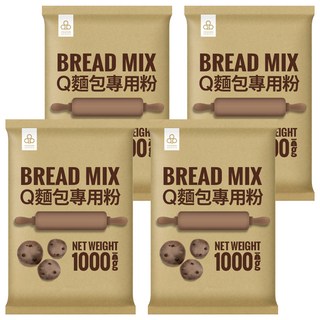 開元食品 Q麵包專用粉 烘焙食品 麵食 彈牙, 1kg, 4包