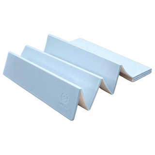 Tumaz 月熊 台灣製12折長形摺疊瑜珈墊, 180cm, 藍色, 1個