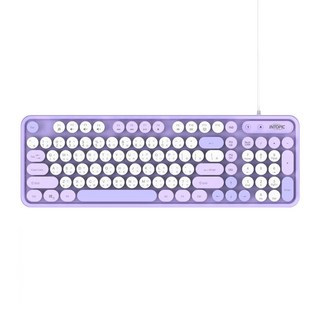 INTOPIC 廣鼎 幻彩復古有線鍵盤, 紫色, KBD-111-PUR, 製造商軸