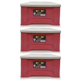 KEYWAY 聯府 抽屜櫃 20L K095, 紅色, 3個