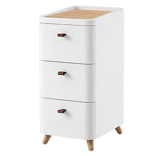 日式收納櫃 小30CM寬, White, 65cm, 3層