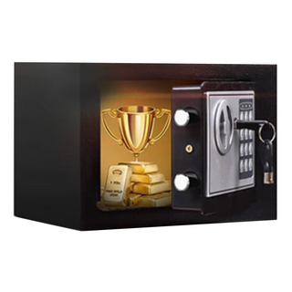 密碼保險箱 基本款, 電子密碼開鎖, 可設置3~8位密碼, 加厚鋼體雙倍防護, 黑色