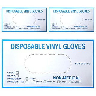 FANCY LIFE 一次性PVC手套 XL 透明色, 100個, 3盒