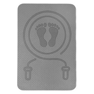 靜音跳繩墊 防水抗汗設計 背面波浪紋, 60 x 40 x 1cm, 灰色, 1個