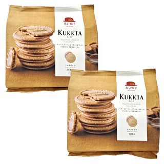 AKAI BOHSHI 紅帽子 KUKKIA 法蘭酥 可可, 牛奶巧克力風味 薄脆質地 日本製造 10枚入, 78g, 2袋
