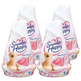 KOBAYASHI 小林製藥 Sawaday Happy 室內除臭除菌芳香劑, 嬰兒爽身粉香, 120g, 4瓶