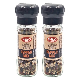 Wiko 綜合胡椒研磨罐 含白胡椒、黑胡椒、綠胡椒、紅胡椒顆粒, 45g, 2瓶