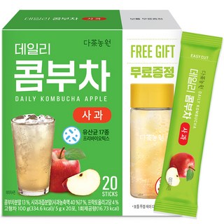 Danongwon 每日康普茶隨身包 蘋果口味, 5g, 20條, 1盒
