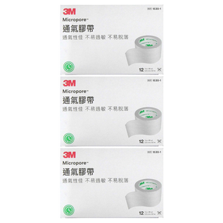 3M Nexcare 透氣膠帶 未滅菌 1530-1 白色, 12捲, 3盒