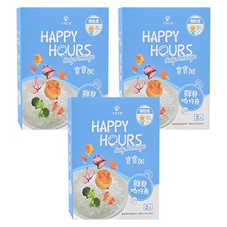 HAPPY HOURS 寶寶粥套裝, 100%無添加, 鮮貝吻仔魚, 300g, 3盒