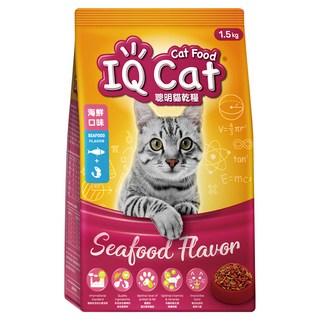 IQ Cat 聰明貓 成貓用 乾糧, 海鮮口味, 1.5kg, 1袋