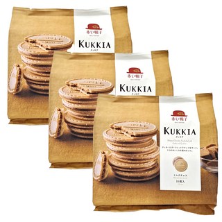 AKAI BOHSHI 紅帽子 KUKKIA 法蘭酥 可可, 牛奶巧克力風味 薄脆質地 日本製造 10枚入, 78g, 3袋