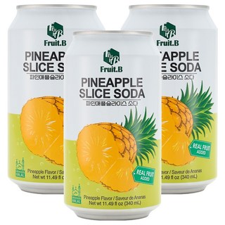 Fruit.B 真的鳳梨氣泡飲, 3個, 340ml