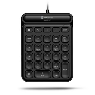 EQ MEDIC 抗菌低噪音數字有線數字鍵盤, 單一顏色, Sanitize-N1, 製造商軸
