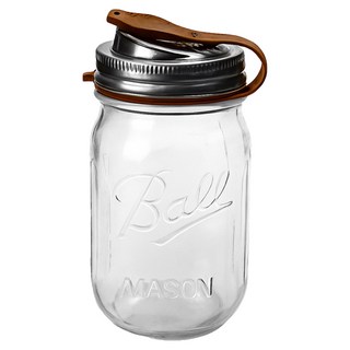 Ball 梅森 隨行玻璃梅森罐 窄口徑 棕色 16oz, 1組, 480ml