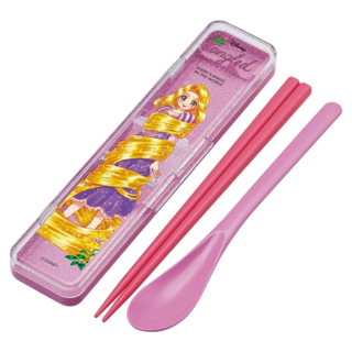 Skater 湯筷 附盒, 湯匙 + 筷子 + 收納盒, 長髮公主, 1組