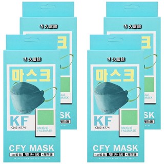 久富餘 KF94韓版 4層立體醫療口罩 未滅菌, 風潮綠, 10片, 4盒