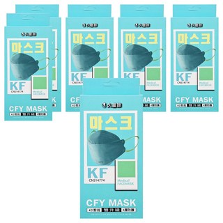 久富餘 KF94韓版 4層立體醫療口罩 未滅菌, 風潮綠, 10片, 6盒