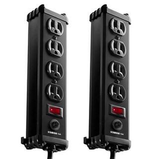 Castle 蓋世特 鋁合金抗突波防火防雷保護插座 延長線 電源線 1開4插 IA4, 尊爵黑, 1.8m, 2條