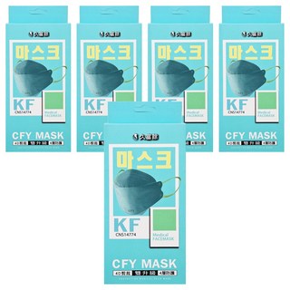久富餘 KF94韓版 4層立體醫療口罩 未滅菌, 風潮綠, 10片, 5盒