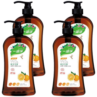 一滴淨 蘆薈多酚食品用洗潔精-柑橘, 99.5%綠本元素, 法國ECOCERT驗證, 1kg, 4瓶