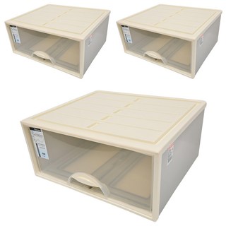 KEYWAY 抽屜整理箱, 白, 3個, 35L