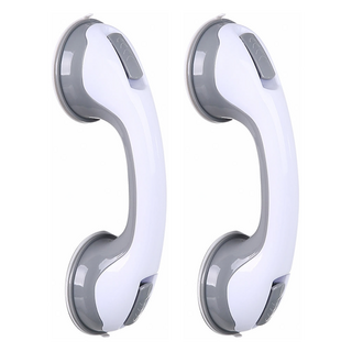 FANCY LIFE 安全扶手 真空吸附 耐重約10公斤, 193g, 2個, 白色 + 灰色