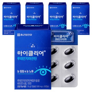 Chong Kun Dang 鍾根堂 Eyeclear 玉米黃素葉黃素膠囊 500mg, 30顆, 5盒