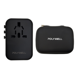 POLYWELL 寶利威爾 多合一萬國轉接頭 雙Type-C+ USB-A(附收納盒), PW15-T05-A105, 1個