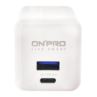 ONPRO USB 電源供應器 UC-2P01 MAX 38 x 41.3 x 42mm, 冰雪白, 1個