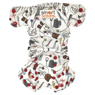 smart bottoms Diaper 2.0 布尿布 新生兒 (2.7 - 7.3公斤) 外層: 100%PUL防水層聚酯, Doc 多色, 1件