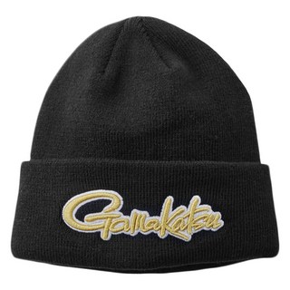 Gamakatsu 刺繡LOGO保暖毛帽 壓克力纖維, 黑色