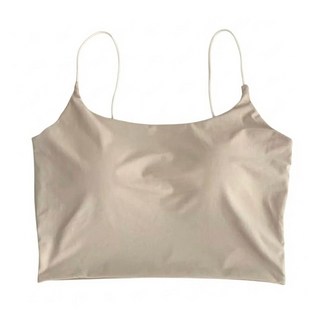 冰絲挖背細肩乳膠小可愛 棉+聚酯纖維材質, 胸寬30cm(含肩帶全長30cm), 杏