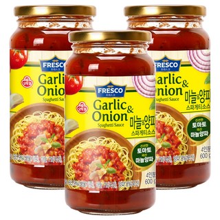 오뚜기프레스코 마늘 앤 양파 스파게티소스, 600g, 3개
