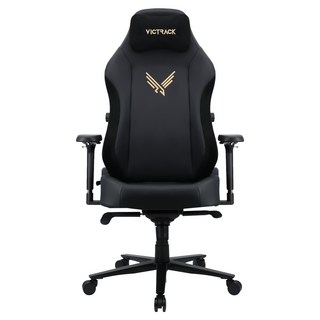 빅트랙 마그네틱 헤드 고급형 가죽 게이밍 의자 PGC-01, 블랙+골드