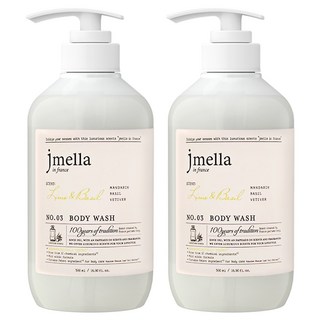 jmella 法式漫舞香水沐浴乳 No.03 萊姆&羅勒 (500ml) 法國格拉斯調香, 2瓶