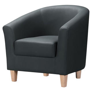 Hampton 漢汀堡 莫里斯皮面休閒椅 高密度耐磨皮材質 厚實高密度泡棉椅墊 木質腳座美觀且穩固, 灰色