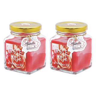 John's Blend 香氛膏 玫瑰麝香 清新配方 淨化空氣 持久清香, 135g, 2罐