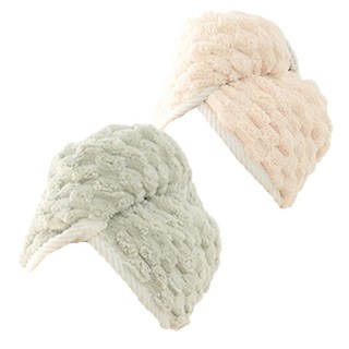 乾髮神器 雲朵格加厚吸水速乾乾髮帽, 奶杏色 + 淺綠色, 2個