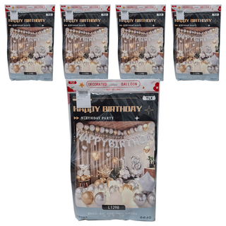 奢華金銀 派對氣球, 金銀色, 5個