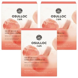 OSULLOC 夕陽桃子冷萃茶, 2.5g, 20條, 3盒