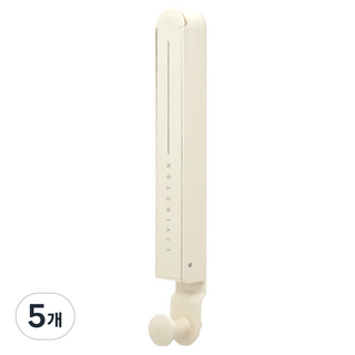 LIVING TON 免鑽孔智慧門後掛鉤, 5個, 白色